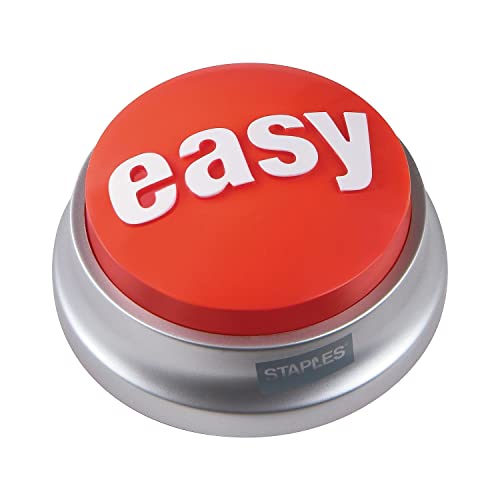 STAPLES Easy Button - Rot/Silber - Stressabbau-Knopf - Button - 3.2 oz - 1 Stück - Batteriebetrieben von STAPLES