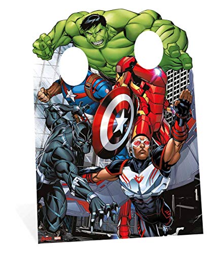 STAR CUTOUTS SC814 Pappaufsteller – Marvel Geburtstage – Partys – Dekoration – Offizielles Lizenzprodukt, Einfarbig, Avengers Assemble Child Stand in, Lifesize von STAR CUTOUTS