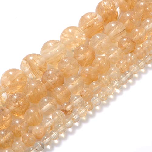 Natursteinperlen 6 mm beige Wassermelonenperlen Edelstein runde lose Perlen Kristall Energie Stein Heilkraft für Schmuckherstellung DIY, 1 Strang 38,1 cm von STAR LOONG