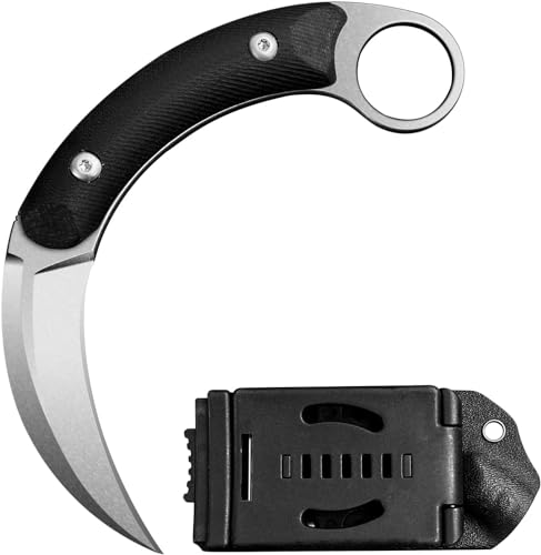 STARSAY Knivedc Karambit Messer Feststehende Klinge mit Kydexscheide, D2 Stahl Full Tang, EDC Messer Outdoor Survival Messer Jagdmesser 14cm Messer Gürtelmesser von STARSAY