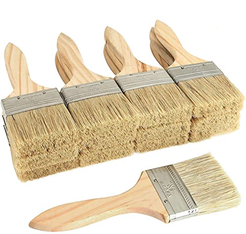 STARVAST Pinselset 30 Pack, 63.5mm Pinselkopf, Malerpinsel Größe 195mm, Professionelle Weiche Malerpinsel mit Holzgriff, Pinsel Set für Farben, Beizen - Flachpinsel für Malerbedarf, zum Streichen, DIY von STARVA ST