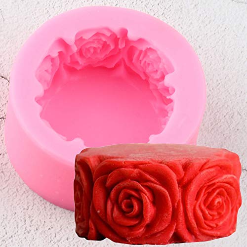 STARWAVE Candle Molds 3D Round Rose Flowers Shape Silicone Soap Molds Handmade Fondant Cake Candle Molds Craft Moulds von STARWAVE