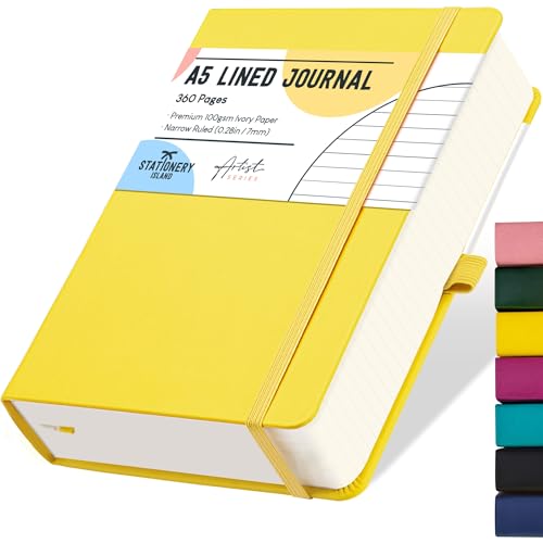 STATIONERY ISLAND A5 Liniert Notizbuch, 360 Seiten Dickes Journal Notebook, Kariert Notizbücher Hardcover mit 100gsm zum Schreiben, Arbeiten, Studieren, Tagebuch von STATIONERY ISLAND