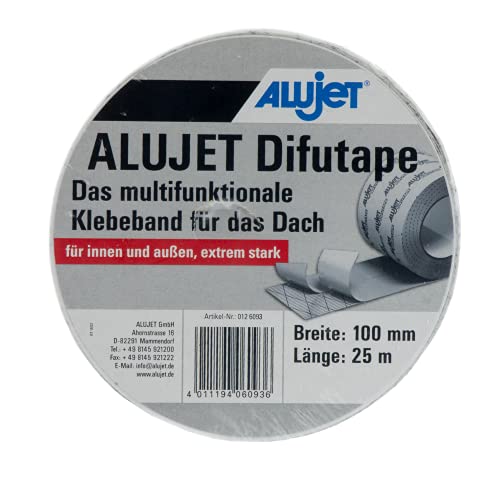 STAUBPIRAT ALUJET Difutape, multifunktionales Klebeband für das Dach, geeignet für innen und außen, extrem stark, 10 cm x 25 m von STAUBPIRAT