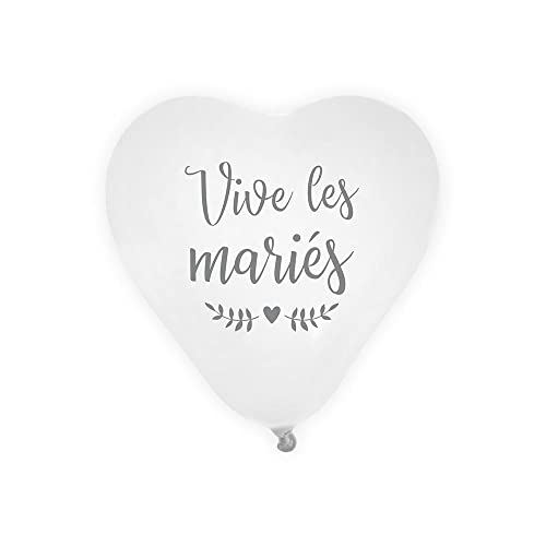 STC Beutel mit 8 Herzluftballons mit dem Aufdruck Vive Les Mariés/Maße: 18 x 13 cm von STC