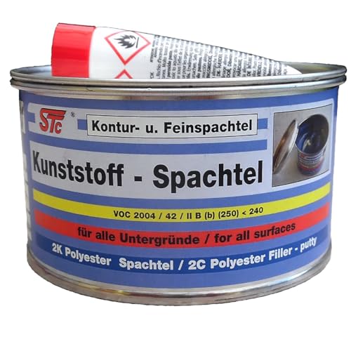 STC Kunststoffspachtel - Konturspachtel styrolreduziert Feinspachtelmasse Spachtelmasse dunkelgrau 500 g Dose von STC