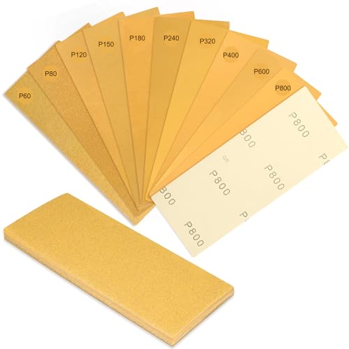 STEBRUAM Profi Schleifpapier Set 60-800 Körnung Nassschleifpapier, 20 Stück Nass und Trocken Schleifpapier für Auto/Holzmöbel/Stein/Lack/Metall/Glas, 23 x 9 cm Schmirgelpapier von STEBRUAM