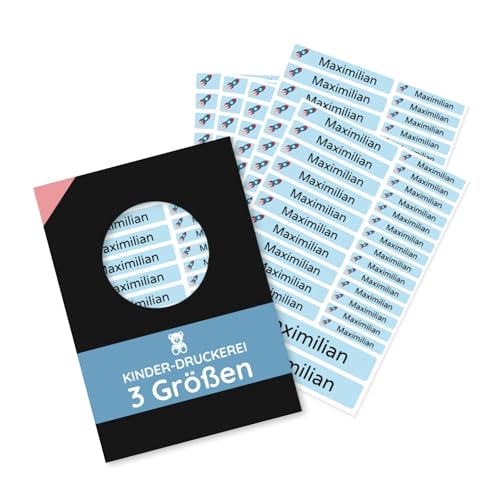 130 Stück personalisierte Namensaufkleber Set-Bögen Mini/Mittel/Groß - Spülmaschine geeignet/Wasserfest/Kratzfest für Innen und Außen (Blau, Set 130 Stück) von STEMPEL-FABRIK