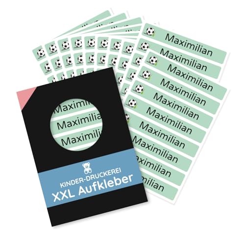 80 Stück personalisierte Namensaufkleber 100x15 mm (10 Bögen) - Spülmaschine geeignet/Wasserfest/Kratzfest für Innen und Außen (Grün, 80 Stück) von STEMPEL-FABRIK