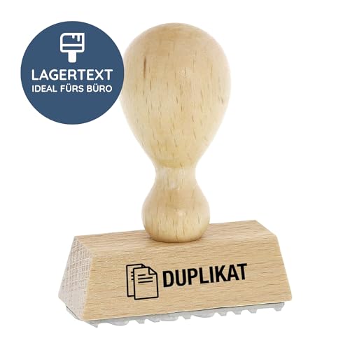 stempel-fabrik – “DUPLIKAT” Holzstempel – Lagertextstempel zur Kennzeichnung von Zweitschriften, Kopien & Duplikaten – präziser Textstempel ideal für Buchhaltung & Co (50 x 20 mm | 1 Zeile) von STEMPEL-FABRIK