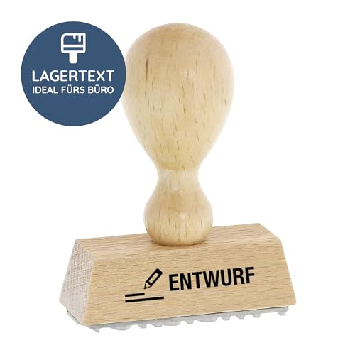 stempel-fabrik – “ENTWURF” Holzstempel – Lagertextstempel zur Kennzeichnung von Rechnungen und anderen Dokumenten – präziser Textstempel ideal für Buchhaltung & Co (50 x 20 mm | 1 Zeile) von STEMPEL-FABRIK