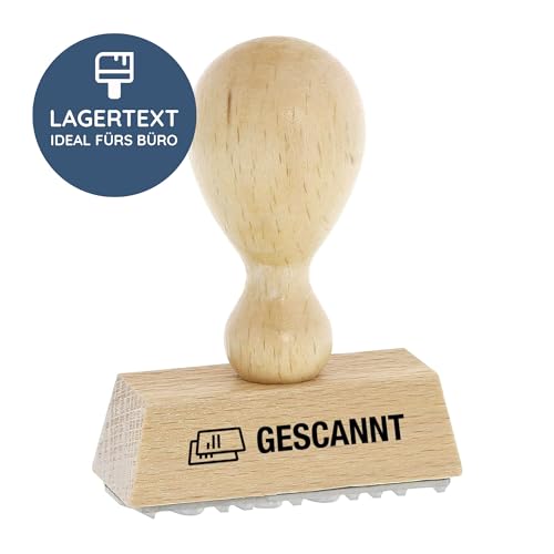 stempel-fabrik – “GESCANNT” Holzstempel – Lagertextstempel zur Kennzeichnung von Dokumenten, Akten uvm. – präziser Textstempel ideal für Buchhaltung & Co (50 x 20 mm | 1 Zeile) von STEMPEL-FABRIK