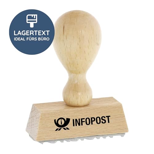 stempel-fabrik – “INFOPOST” Holzstempel – Poststempel zur Kennzeichnung von Briefen, Postsendungen uvm. – präziser Lagertextstempel ideal für alltägliche Bürotätigkeiten (50 x 20 mm | 1 Zeile) von STEMPEL-FABRIK