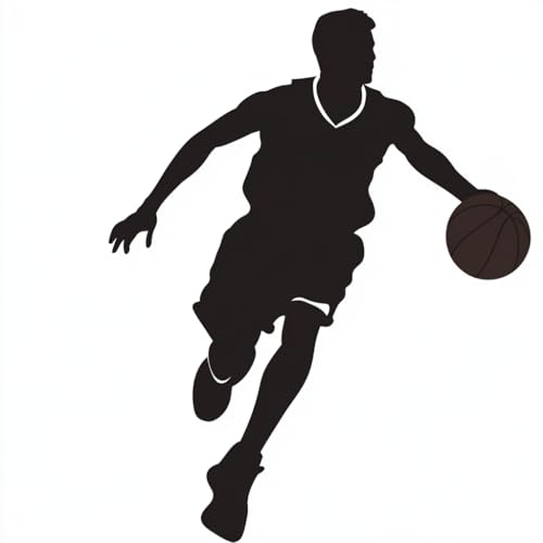 Basketballspieler-Silhouetten-Schablone, 21,6 x 27,9 cm, wiederverwendbare Malvorlage, ideal für Bastelarbeiten und Heimdekoration von STENCILAIR