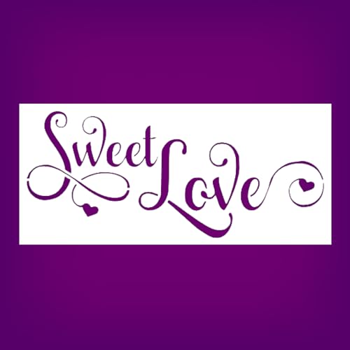 Schablone Sweet Love Heart Design, Kunststoff, wiederverwendbar, 27,9 x 12,7 cm, ideal zum Basteln und als Heimdekoration von STENCILAIR