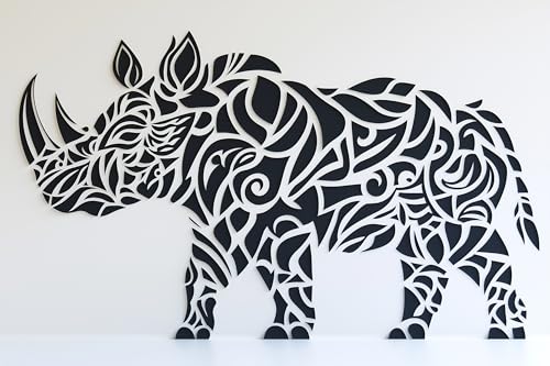 Schablone mit Nashorn-Silhouette, 21,6 x 27,9 cm, wiederverwendbar, ideal für Mal- und Bastelprojekte von STENCILAIR