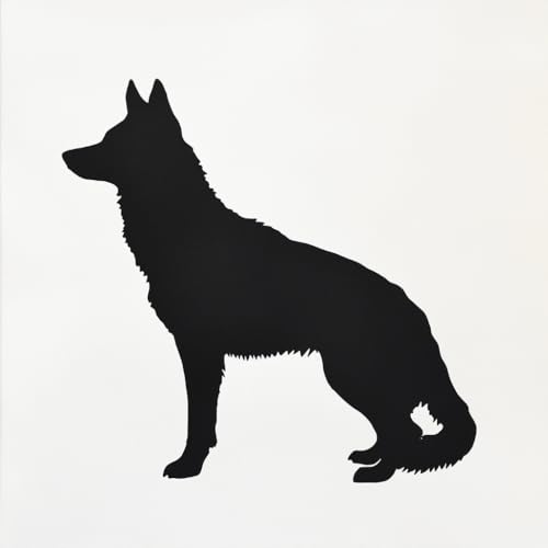 Schäferhund-Silhouetten-Schablone, 8,5 x 11 cm, wiederverwendbare Malvorlage, langlebiges Kunststoff-Design von STENCILAIR