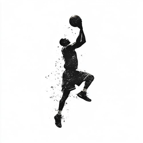 Wiederverwendbare Schablone, Basketballspieler-Spring-Silhouette, 21,6 x 27,9 cm, ideal für Mal- und Bastelprojekte von STENCILAIR