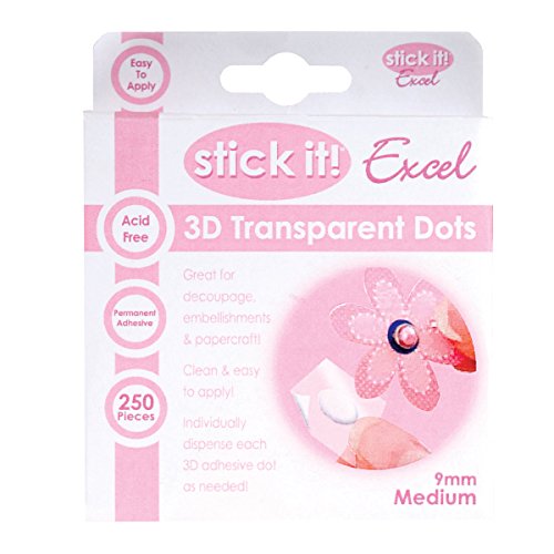 Stick it DoCrafts 3D Transparent Dots Medium 9mm (STI45321) von STICK IT