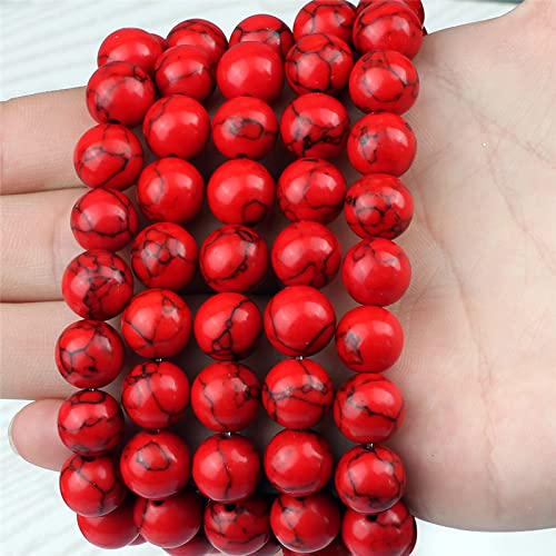 Bulk Natürliche rote Kiefernsteine, lose Abstandshalter für Damen und Herren, Schmuck, Halsketten, Armbandherstellung, Zubehör, 10/8/6/4 mm, 10 mm (ca. 38 Stück) von STIDE