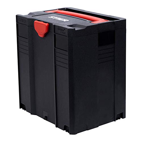 STIER Systainer V T-LOC BLACK-Edition, Werkzeugkoffer, 296 x 396 x 427 mm, BLACK-Edition, Transportbox aus stabilem ABS-Kunststoff, Systemkoffer stapelbar, Sortierbox von STIER