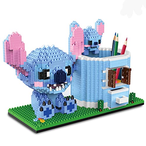 2882pcs Micro Block Stitch Bauset Mini Nano Baustein Kit DIY 3D Puzzle Spielzeug Für Jugendliche Und Erwachsene Geburtstag Stitch Geschenk Für Mädchen Jungen(Size:Stiftbehälter) von STITCH&TRIBE