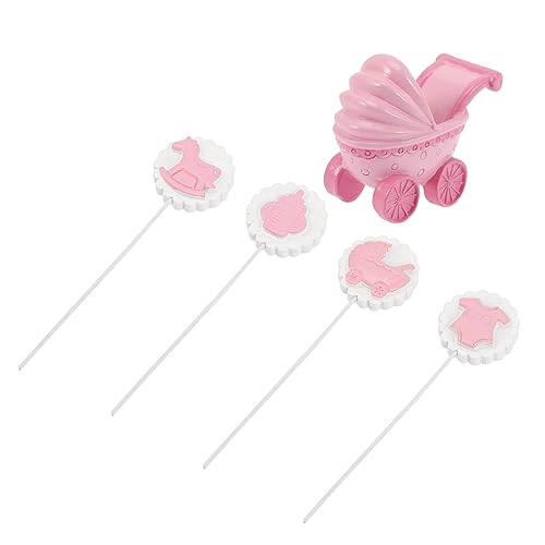 5st Kuchenfahnen Babyparty-dessert-picks Babyflaschen Party-kuchen-topper Geschlecht Enthüllen Dekoration Party-kuchen-dekor Getränkeauswahl Vorspeise Wählen Rosa Harz STOBAZA von STOBAZA