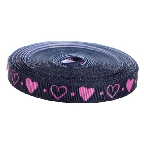 STOBAZA 1 Rolle Dekoratives Gurtband Geschenkverpackung geschenkband hochzeitsdekoration Valentinsband Herzband Satinband Präsentieren Sie Geschenkbänder Hochzeitsband Polyester Black von STOBAZA