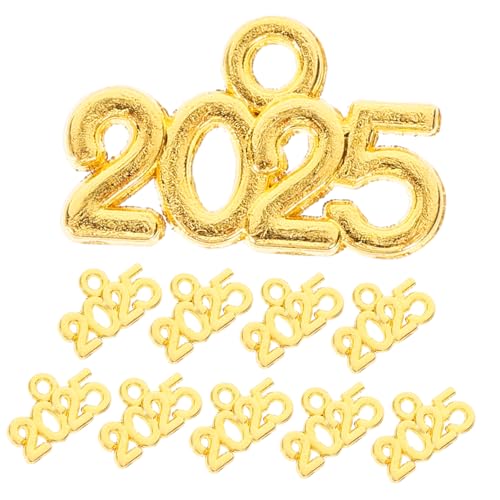 STOBAZA 100st 2025 Anhänger Schlüsselanhänger 2025 Charm 2025 Buchstabenanhänger Charms Zur Herstellung Von Abschlussschmuck Quasten-charme Armbandanhänger Baumeln Golden Zinklegierung von STOBAZA