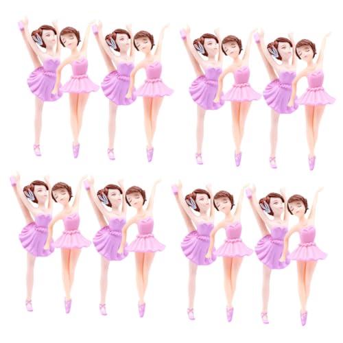 STOBAZA 16 Stk Ballerina-Mädchen tanzender Cupcake-Topper Ballettmädchenfiguren Dessert-Topper Gastgeschenke für Mädchen Geburtstagskuchen-Ornament Statue einer Balletttänzerin PVC Weiß von STOBAZA