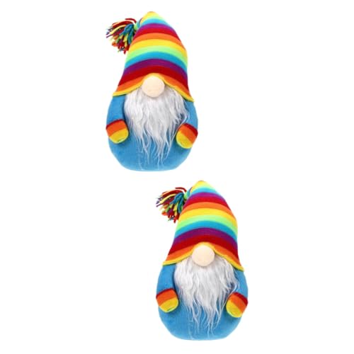 STOBAZA 2 Stk Bunte gesichtslose Puppe schwedische tomte elf Puppe ausgestopftes -Plüschtier Weihnachtsdekorationen Ornament GNOME Puppenschmuck Gnom-Puppe Kleidung von STOBAZA