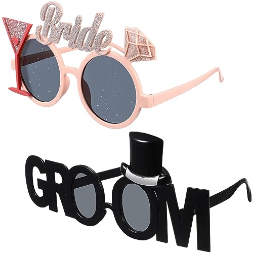 STOBAZA 2 Stück Bräutigam Brille Braut Brille Bachelor Party Brillen Foto Requisiten Nacht Braut Brille Hochzeit Hen Party Favors von STOBAZA