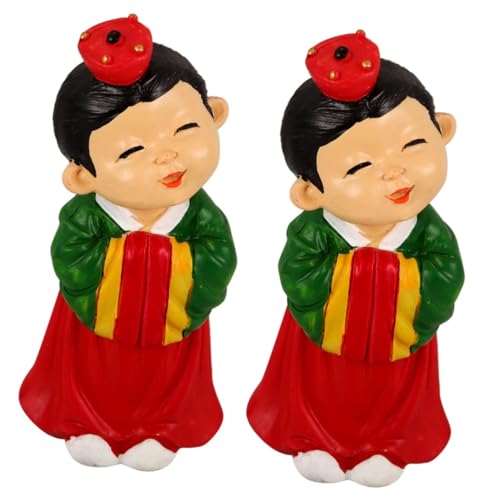 STOBAZA 2 Stück Koreanische Kleidung Puppenornamente Niedliche Koreanische Hanbok Koreanisches Kunsthandwerk Hanbok Cartoon Hanbok Puppen Koreanische Hanbok Puppenfigur von STOBAZA