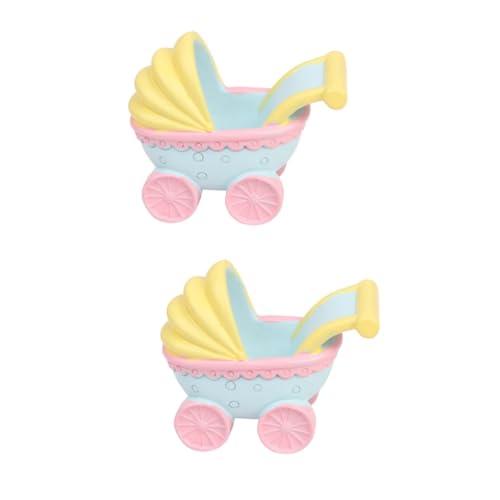 STOBAZA 2St Mini-Ornamente aus Harz Cute Decor Home Decor Ideas Cake Decoration Bürodekoration Kinderwagen Einhorn Tortenaufleger Figur Foto Desktop-Schmuck Kuchenskulpturverzierung von STOBAZA