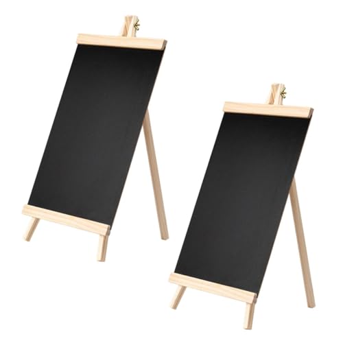 STOBAZA 2St Tafel würfelunterlage notice board Tischdekoration dekorplatte tavlit Message-Board-Schild Tisch Staffelei Lebensmittelschild aus Holz Lebensmitteletiketten für Partybuffets von STOBAZA