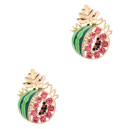 STOBAZA 2St Wassermelonenbrosche Wassermelonen-Abzeichen kleid broschen geburtstags wassermelone brosche Wäscheklammern Wassermelonen-Brosche-Clips Schalclips für Damen von STOBAZA