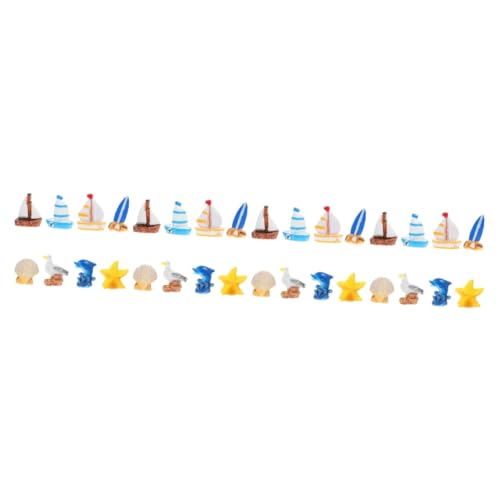 STOBAZA 32 STK Zubehör für Mikrolandschaften nautischer Tisch Mikrolandschaftsdekor Segelmodell Küstenfiguren Living Room Decoration bastelzeug mediterranes Dekor Landschaftsornament Harz von STOBAZA