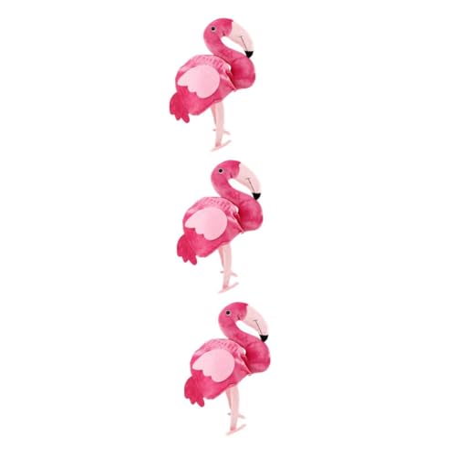 STOBAZA 3St Flamingo-Tier-Stirnband Flamingo Kopfbedeckung Geburtstagsfeier Hut Festliche Kopfbedeckungen Tierkopf Hut Cartoon-Flamingo-Hut Flamingo-Hut für Leistung Baumwolle Rosy von STOBAZA