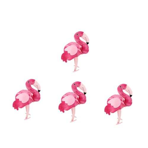 STOBAZA 4 Stück Flamingo-Tier-Stirnband Flamingo Kopfbedeckung Geburtstagsfeier Hut Niedliche Tiermütze Geburtstagsparty Hut Kopfschmuck in Flamingoform Flamingo-Kappe Baumwolle Rosy von STOBAZA