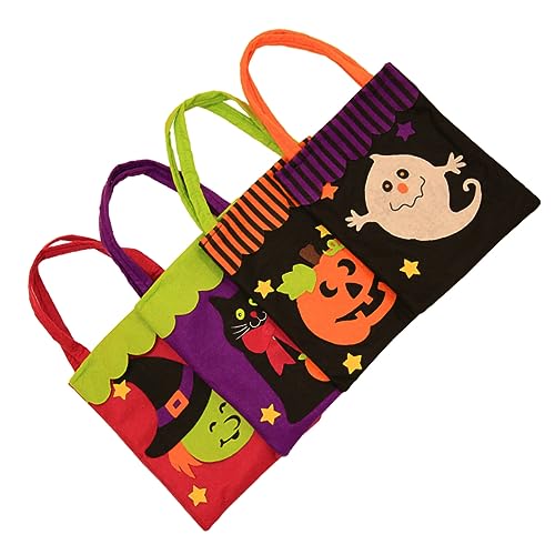 STOBAZA 4 Stück Halloween-einkaufstaschen-geschenktasche Süßigkeiten-einkaufstasche Goodie-bags Für Kinder Tragbare Geschenktüten Goodie-tragetaschen Halloween-tasche Gebürstetes Tuch von STOBAZA