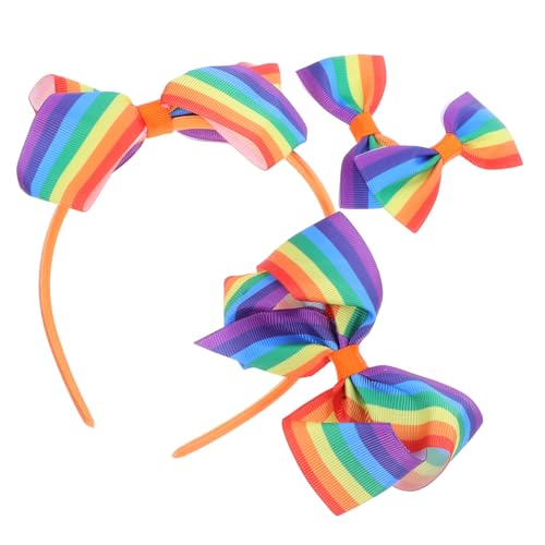 STOBAZA 4 Stück Stirnband Kopfschmuck Stirnbänder Parade Für Erwachsene Partygeschenk Parade Für Erwachsene Haarbänder Regenbogen Schleife Stirnband Kopf Für Frauen Haar von STOBAZA