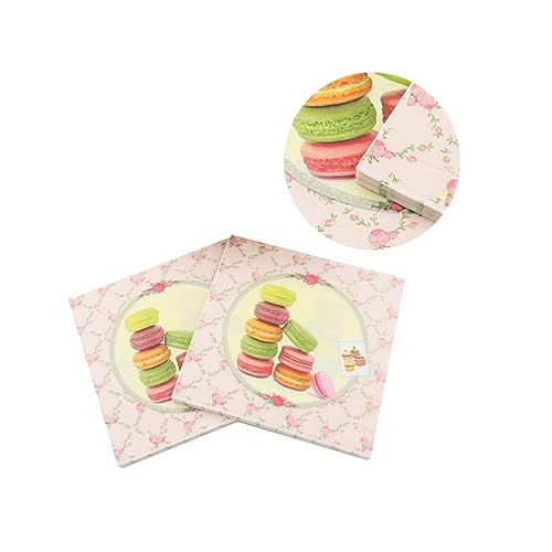 STOBAZA 40 Blätter Macaron Kuchen bedruckte Partyservietten hochzeitslaken wedlock Hochzeitsservietten Papierservietten dekorativ Serviettenpapier für Bankette kreativ bedruckte Servietten von STOBAZA