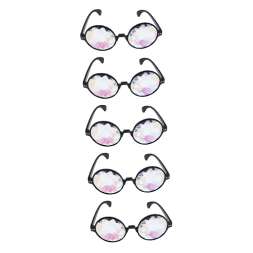 STOBAZA 5St Feiertagsdekorationen holografische Rave-Accessoires Kaleidoskopbrille Steampunk schnapsgläser Kleider Festivalbrille Feste Brille Zubehör Erodieren von STOBAZA
