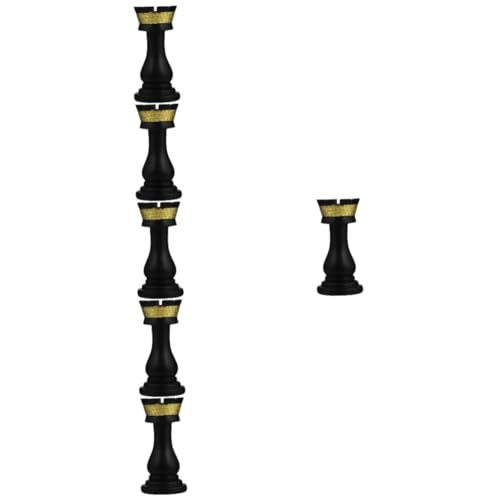 STOBAZA 6 STK Schach Ornamente Tischdekoration Retro-dekor Desktop-Kunst-skulptur Wohnakzente Dekor Dekorative Wohnaccessoires Künstliches para Büro-Schreibtisch-dekor Handdekor Harz Black von STOBAZA