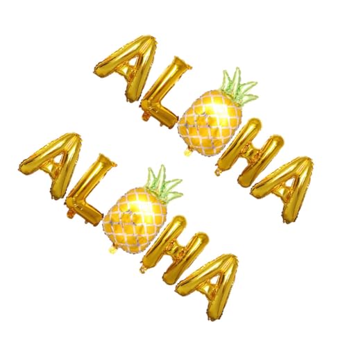 STOBAZA 6 Sets Ballon Luau Party Sommergirlande Hawaii Girlande Ananas Dekoration Strandparty Ballons Aloha Party Hawaii Dekor Tropische Partydekorationen Golddekorationen von STOBAZA