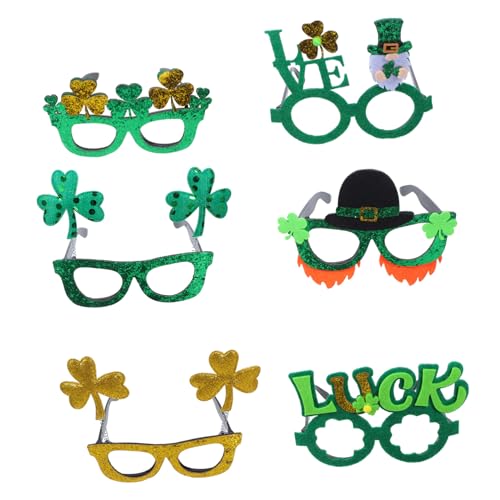 STOBAZA 6 Stück Kleeblatt Brillen Für Die St Patrick'S Day Party Glücksbrille Lustige Party Requisiten Party Brillen Irisches Festival Zubehör von STOBAZA