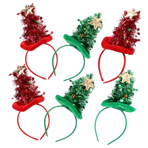 STOBAZA 6 Stück Weihnachts Stirnbänder Mit Niedlichen Weihnachtsbaum Designs Glitzernden Weihnachtsglöckchen Und Rentiergeweih Für Festliche Partys Und Feiern Ideal Für Erwachsene Und von STOBAZA