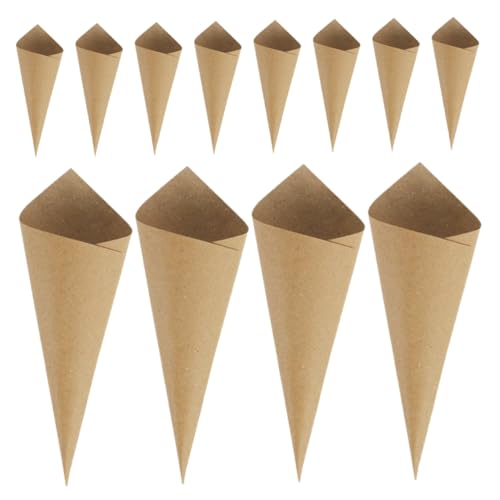 STOBAZA 60St Hochzeitsblütenkegel geschenkverpackung hochzeitsdekoration papierblumenstrauß Blumenhalterkegel aus Kraftpapier Pommes Konfettipapier zur Hochzeit Konfetti- von STOBAZA