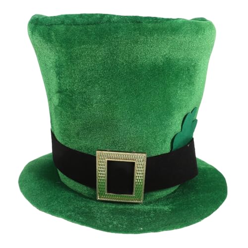 STOBAZA Grüner Samtzylinder Mit Kleeblatt Für St Patrick'S Day Für Partygeschenke Und Baumspitzen Unisex Erwachsenengröße von STOBAZA