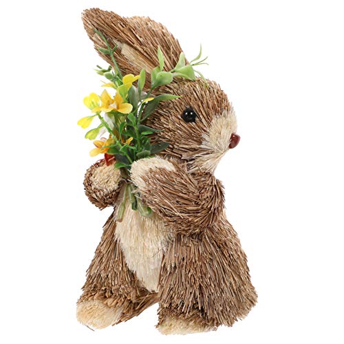 STOBAZA Handgewebtes Stroh Hase Dekorationsornament Charmantes Woven Rabbit Tischdekor Für Landhausstil Ideal Als Wohnaccessoire Oder von STOBAZA